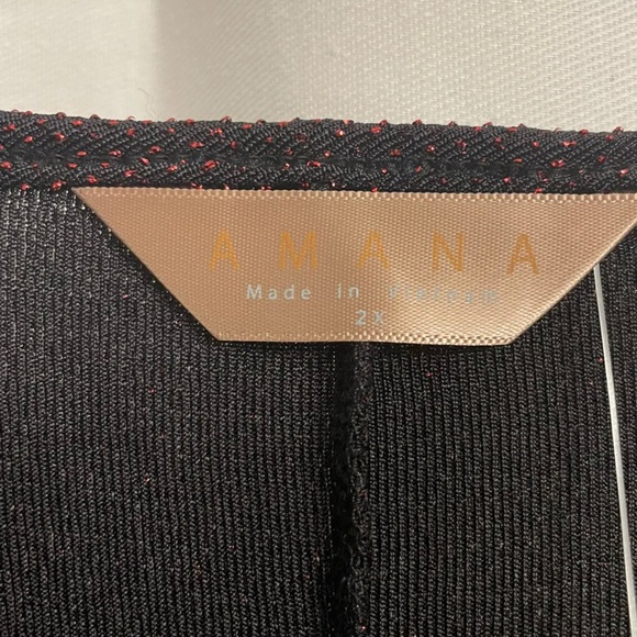 Amana Sheer Beaded Women’s Top/ 2XL/ Elbow Length Sleeves - Picture 3 of 5